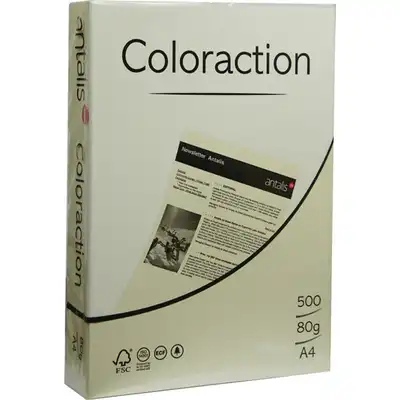 Papier ksero kolorowy A4 160g Atoll kość słoniowa Coloraction