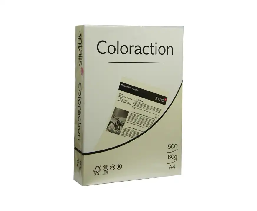 Papier ksero kolorowy A4 160g Atoll kość słoniowa Coloraction