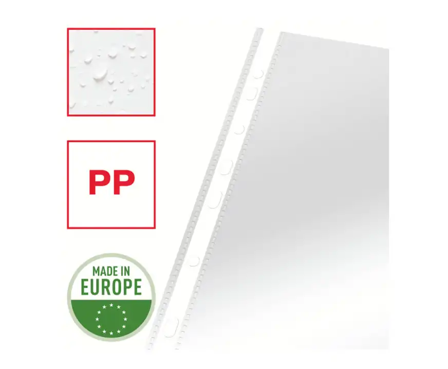 Koszulki na dokumenty Esselte A4 krystaliczne w pudełku 55 mikronów