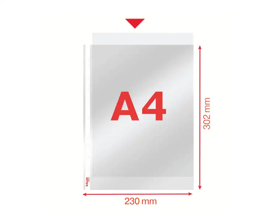 Koszulki na dokumenty Esselte A4 krystaliczne w pudełku 55 mikronów