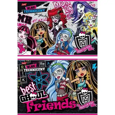 Blok techniczny A4 10 kartek Monster High
