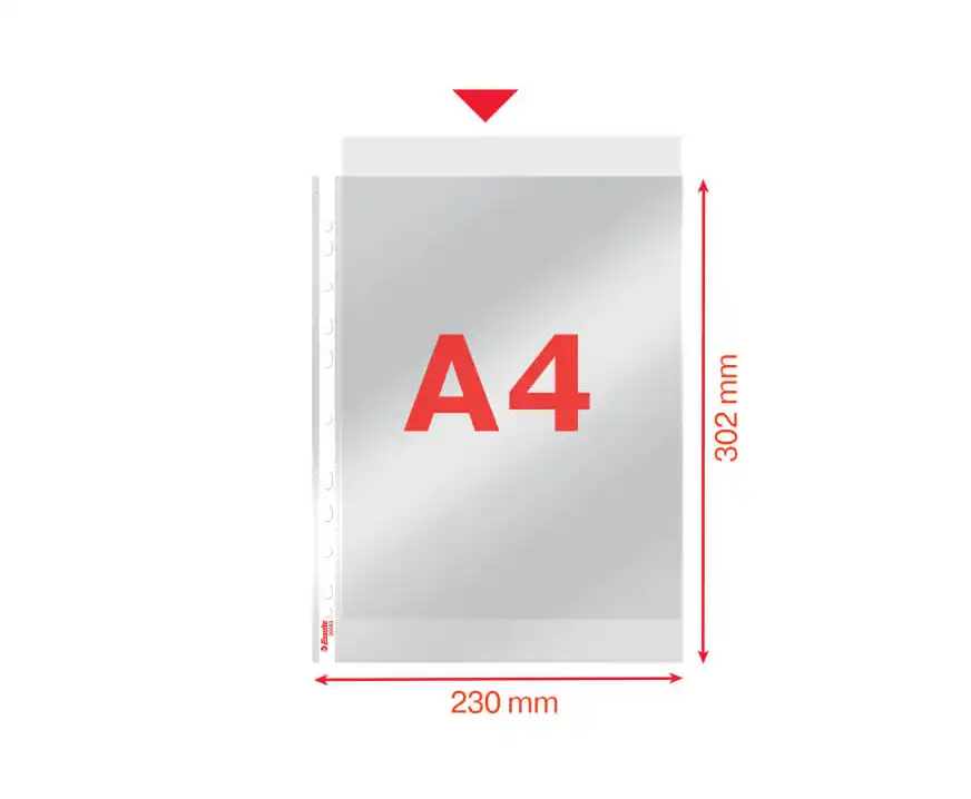 Koszulki na dokumenty Esselte A4 krystaliczne w pudełku 105 mikronów