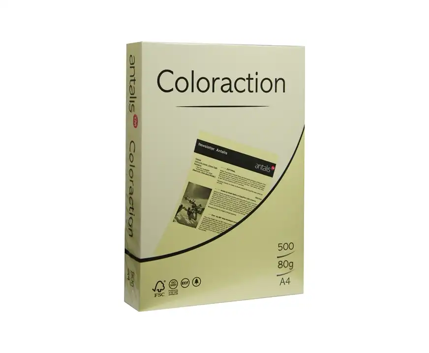 Papier ksero kolorowy A4 80g Desert żółty jasny Coloraction