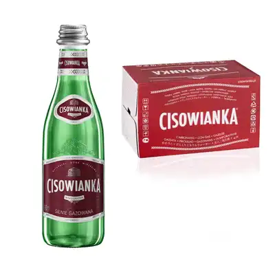 Woda mineralna Cisowianka silnie gazowana 0,3 l szklana butelka