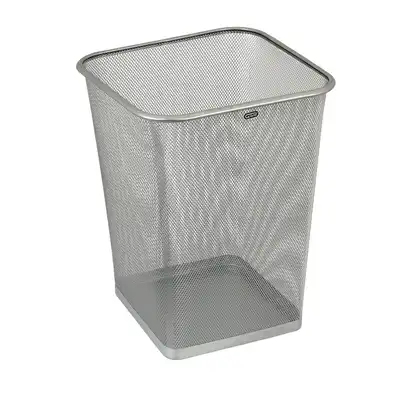 Kosz biurowy metalowy Grand GR-017 Vip kwadratowy srebrny