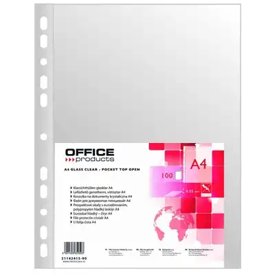 Koszulki na dokumenty Office Products A4 krystaliczne 50 micronów