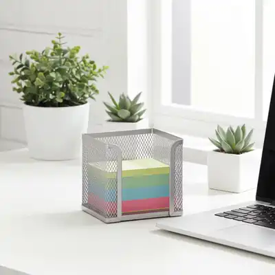 Organizer na karteczki metalowy Q-Connect srebrny