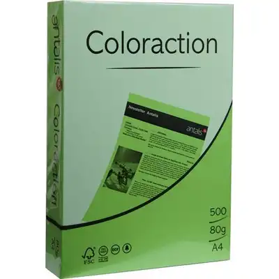 Papier ksero kolorowy A4 80g Java kiwi - 100 arkuszy Coloraction