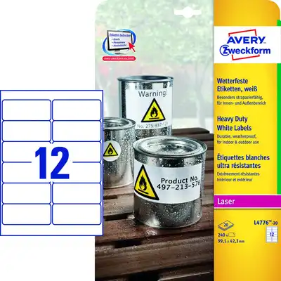 Etykiety samoprzylepne Avery Zweckform Heavy Duty białe 99,1x42,3mm