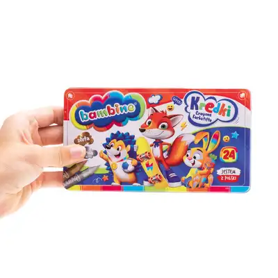 Kredki Bambino 24 kolory w metalowym opakowaniu
