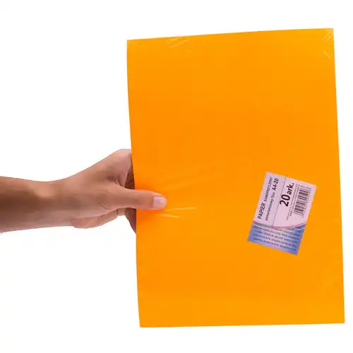 Papier samoprzylepny A4 pomarańczowy fluo Kreska