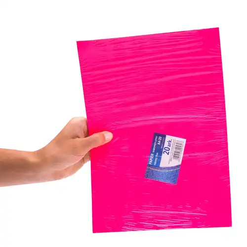 Papier samoprzylepny A4 różowy fluo Kreska