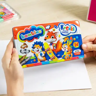 Kredki Bambino 24 kolory w metalowym opakowaniu