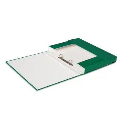 Teczka skrzydłowa z gumką z mechanizmem ringowym Vaupe Box 30mm zielony