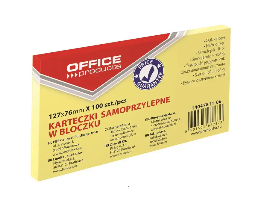 Karteczki samoprzylepne 127x76mm Office Products
