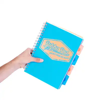 Kołozeszyt B5 w kratkę 200 stron Pukka Pad Project Book Neon niebieski
