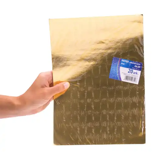 Papier samoprzylepny A4 złoty Kreska